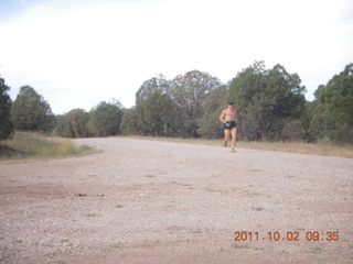 Page Airport (PGA) to Wahweap Marina run - Glen Canyon Dam Bridge - Adam running