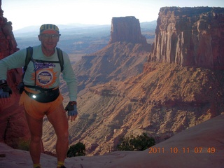 45 7qb. Canyonlands National Park - Lathrop trail hike - Adam hiking (tripod)