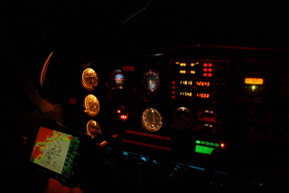 Sean's pictures - N8483R instrument panel at night