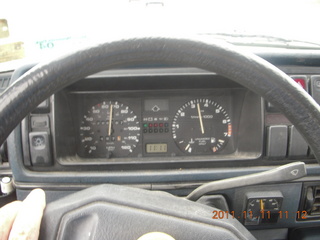 morning run in Santa Monica - big clock in a car