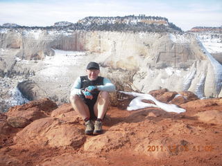 209 7sf. Zion National Park - Observation Point hike - summit - Adam