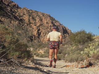 Adam on Bagdad run - Active Mine area sign