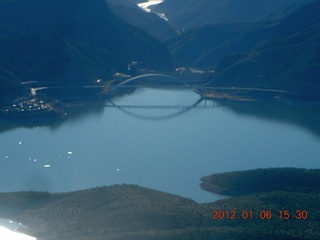 aerial - Grapevine airstrip area - Roosevelt Lake - bridge