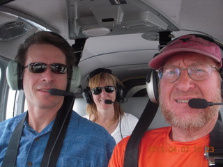 Ky, Bonnie, and Adam flying in N8377W