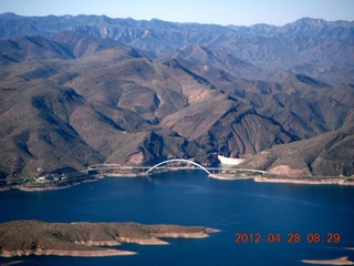 aerial - Roosevelt Lake - bridge and dam