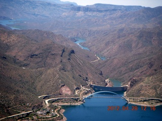 aerial - Roosevelt Lake - bridge and dam