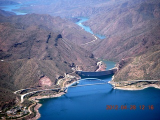 aerial - Roosevelt Lake - bridge and dam