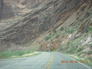 166 7x2. driving on Route 128 to Onion Creek