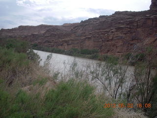 273 7x2. Route 128 driving back from Onion Creek - tilted rocks or tilted river?
