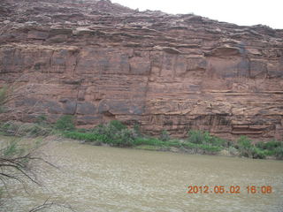 274 7x2. Route 128 driving back from Onion Creek - tilted rocks or tilted river?