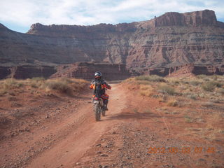 83 7x3. Chicken Corner drive - motorcyclist