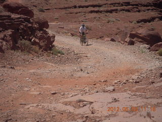175 7x3. Harrah Pass drive back - mountain biker at the pass