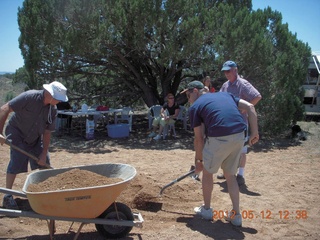 aerial - 'Young International' airstrip (AZ24) - moving dirt for fire pit area