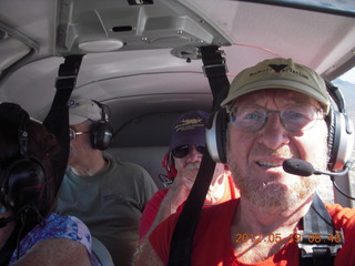 Eileen, Bill, George, and Adam flying in N8377W