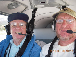Eileen, Bill, George, and Adam flying in N8377W