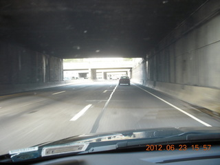 Philadelphia skyline seen from the train