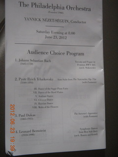 Academy of Music - Philadelphia Orchestra program