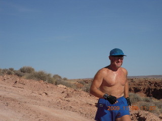 Canyonlands Murphy hike - Adam running (tripod)