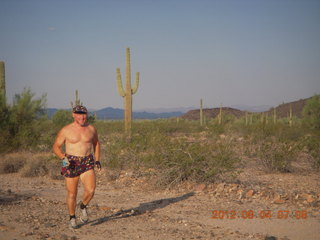 Adam running in the forest in Germany