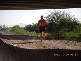 Adam running at Windmill airstrip (tripod)