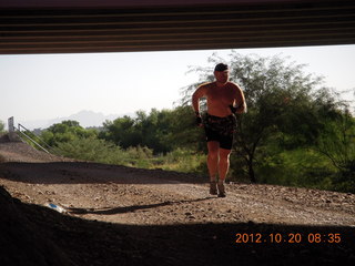 Adam running at Windmill airstrip (tripod)