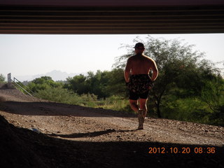 Adam running at Windmill airstrip (tripod)