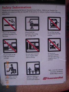 66 83f. Kurunda rain forest tour - scenic railway - safety sign