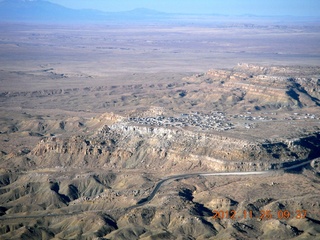 aerial - city on a ridge