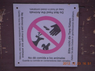 269 84p. Zion National Park - Angels Landing hike - West Rim trail - do not feel wildlife sign in different languages