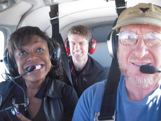 Annie and Kevin and Adam flying in N8377W