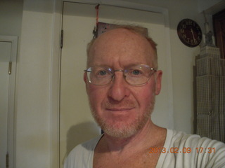 Payson Airport event - Karen and Adam with fake hair hats