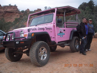 Sedona - Pink Jeep tour - Kevin, Fatemah, and Adam and the pink Jeep
