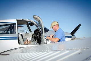 Yaseen's pictures - Adam and the video camera and N8377W