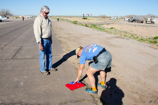 Yaseen's pictures - Jim G with Adam taking pictures of Cactus Fly-in stickers