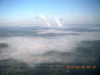 aerial - Pittsburgh ground fog