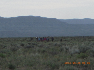 33 89r. Sand Wash airstrip - kids walking along