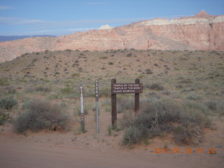 50 89u. Caineville Wash Road - sign for temples