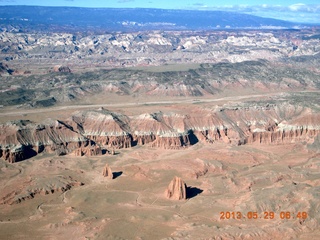 28 89v. aerial - Cathedral Valley - Temples of the Moon and Sun