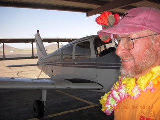 84 89v. aerial - Adam and leis and flower and N8377W at Deer Valley