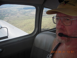 Adam flying N8377W back to Canyonlands