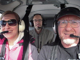 Rebeka, Dale, and Adam flying in N8377W