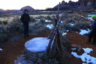 15 8gv. Cave Valley hike - cattle watering hole (a bit frozen) and Brian