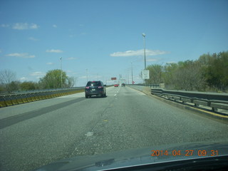night boat ride along the Colorado River - bike bridge