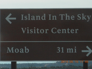 420 8mf. Canyonlands National Park - Shaefer switchbacks drive - sign