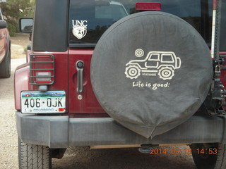 368 8mj. Canyonlands National Park - Needles - Elephant Hill trialhead - life is good Jeep