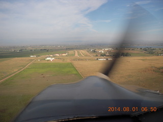 5 8q1. final at Easton Valley (11V) airport in Colorado