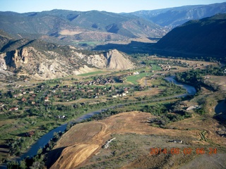 57 8q2. aerial - Colorado - Rocky Mountains - along I-70