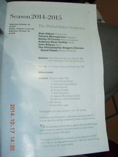 Philadelphia Orchestra program