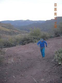 Grapevine airstrip camping trip - Adam morning run - tripod and timer