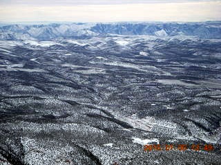 120 8v5. aerial - snowy canyonlands - Sand Wash area